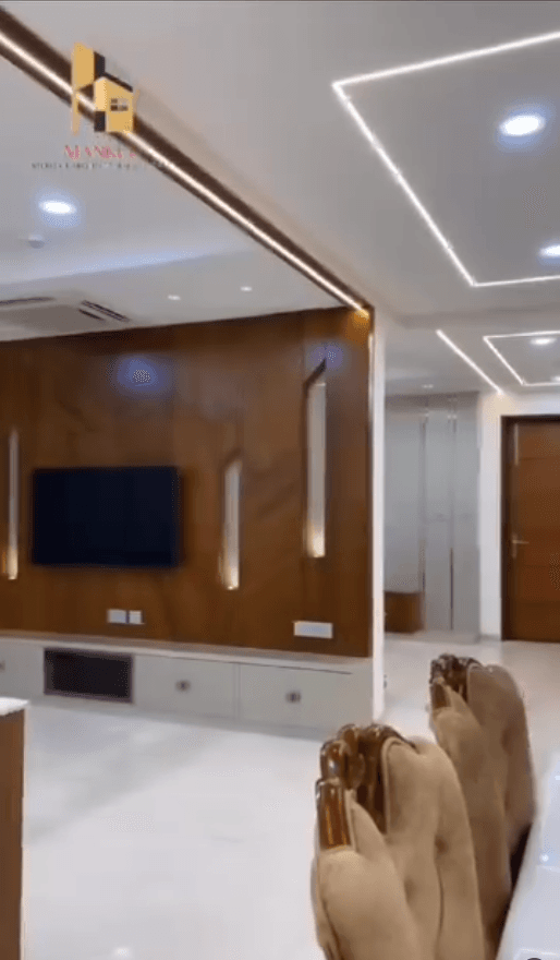 Living Room — TV Wall & Ceiling after